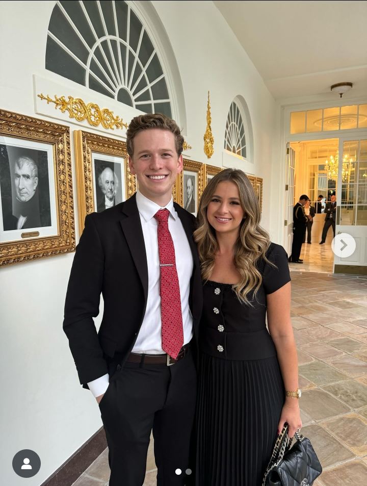 Image – Mikey McCoy, is pictured with his wife, Elizabeth McCoy, at The White House, as reshared on Instagram by Elizabeth, back in October 2025, for Mikeyʼs 24th birthday.