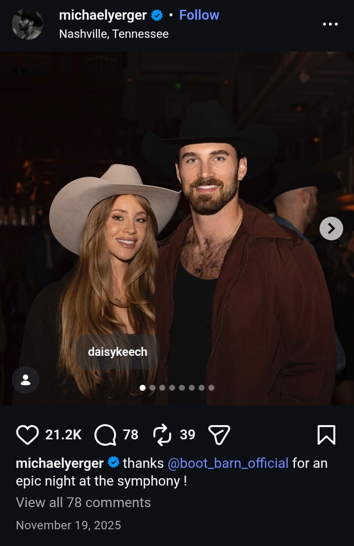 Image - Michael Yerger, is pictured with his wife, Natalie Zacek, back in November 2025.